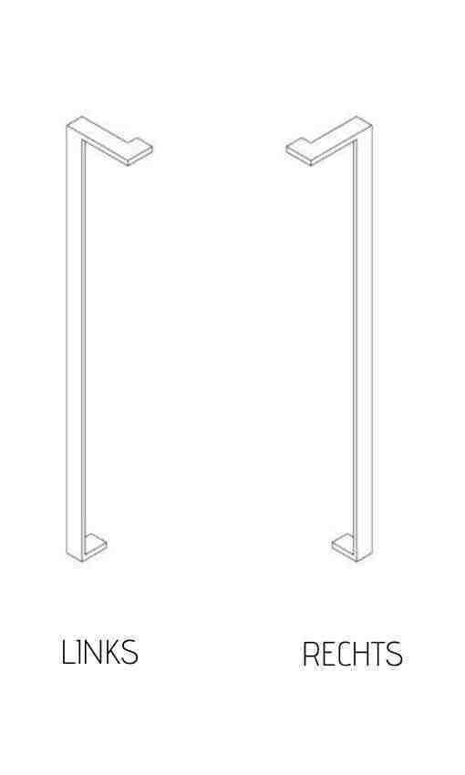 [TIR411242.LI] Deurgreep DK 07 50/15 - aluminium gepoedercoat RAL - paar (411242)