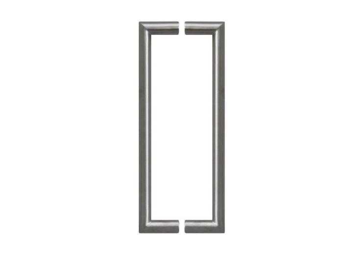 [TIR302257] Tirant de porte U90° Ø32 - inox AISI 316 laqué RAL 9005 structuré - paire - standard - entraxe 650 mm